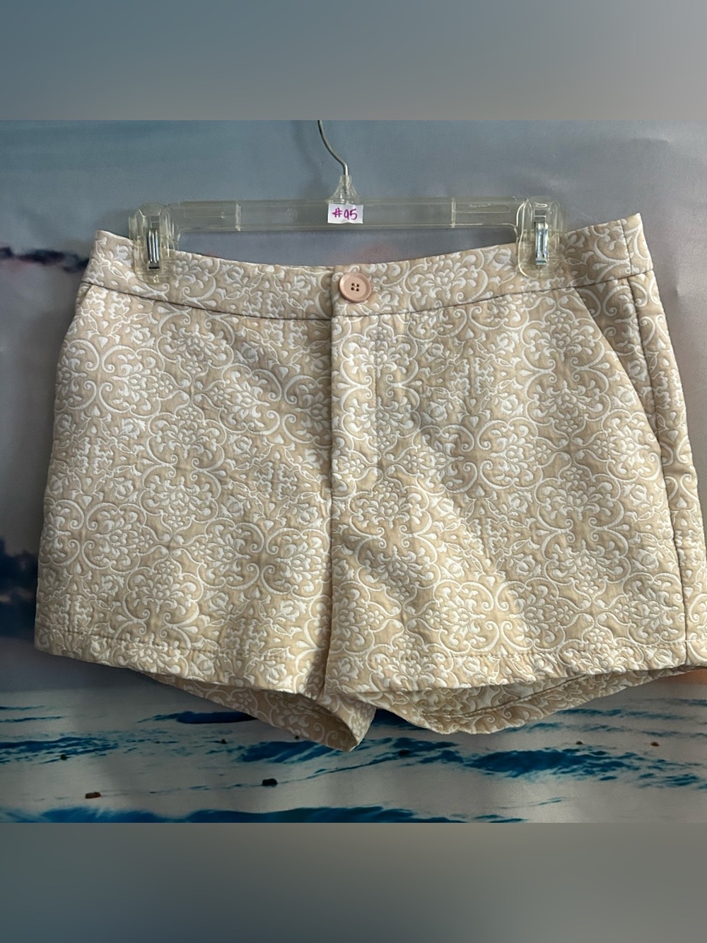 Trixie & Lulu Quilted Cream Patterned Juniors Casual Shorts